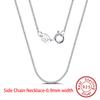 EFFIE QUEEN Real 925 Sterling Silver Diamond Cut Twist Rope Figaro Cuban Snake Bead Box Link Chain Necklace DIY Fine Jewelry SC