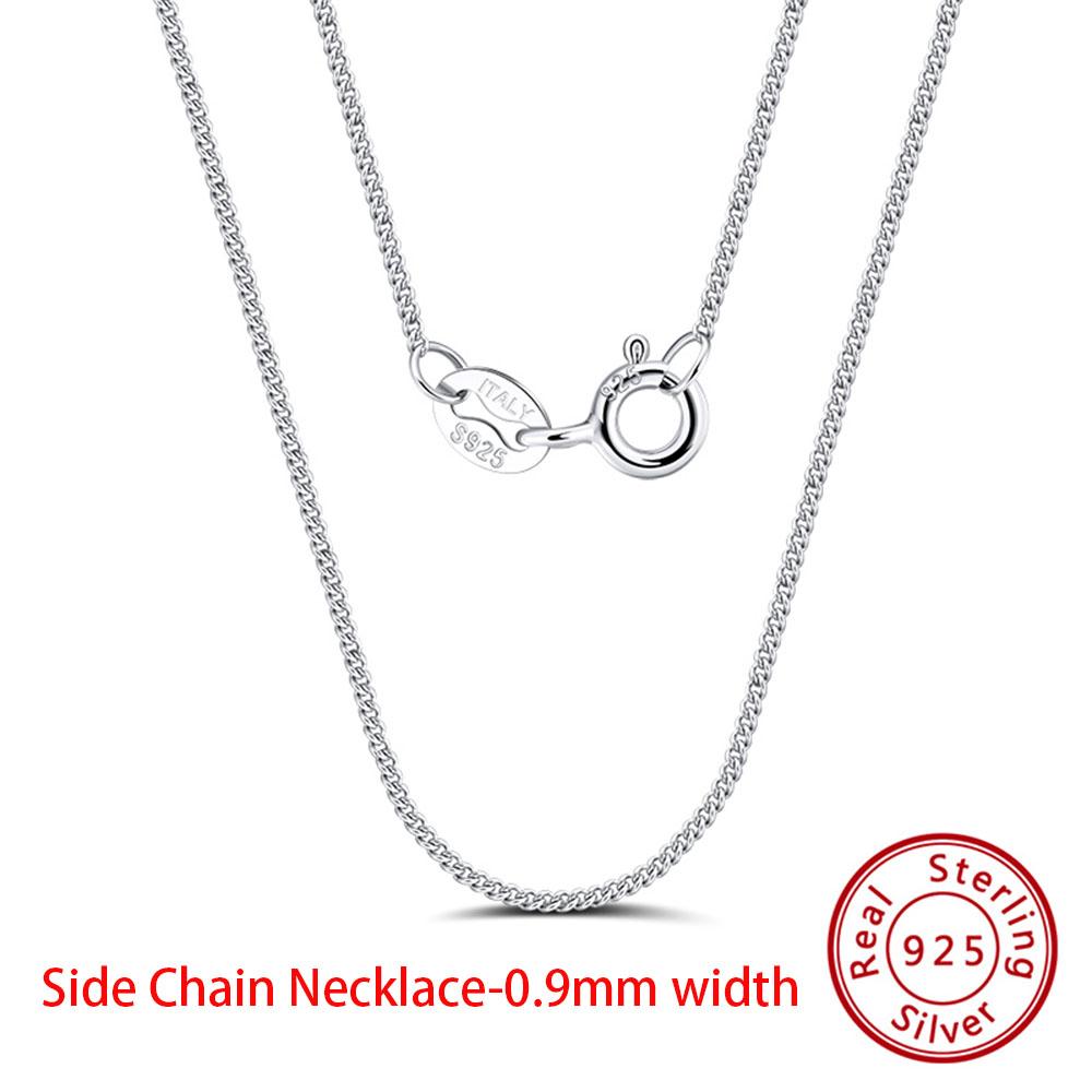 EFFIE QUEEN Real 925 Sterling Silver Diamond Cut Twist Rope Figaro Cuban Snake Bead Box Link Chain Necklace DIY Fine Jewelry SC