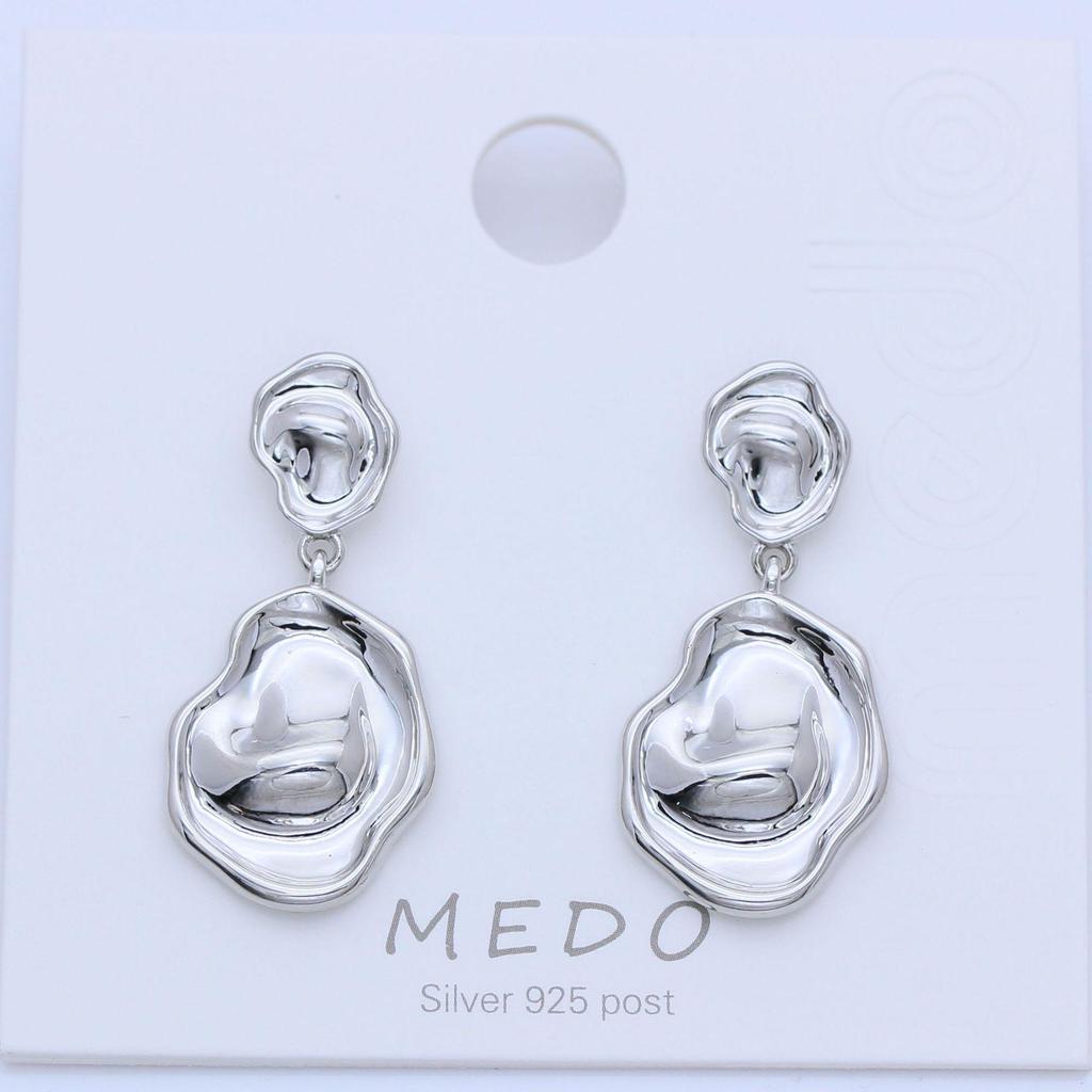 Geometric Irregular Concave-Convex Earrings: Simple, Fashionable Studs with S925 Silver Needle and Real Gold Color Retention