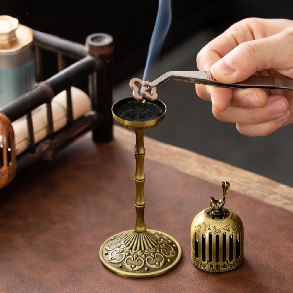 1pc Golden Finch Palace Lamp Alloy Incense Burner Home Indoor Tea Ceremony Supplies Decoration Multi-function Aromatherapy Tool