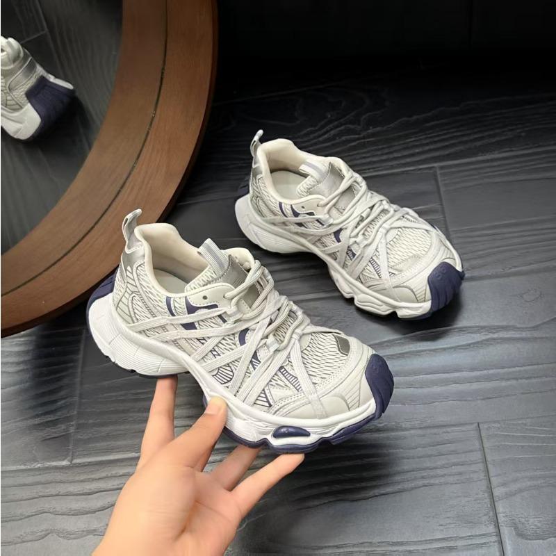 thick-soled straps mesh dad shoes women's spring new fashionable versatile height-increasing couple casual shoes
