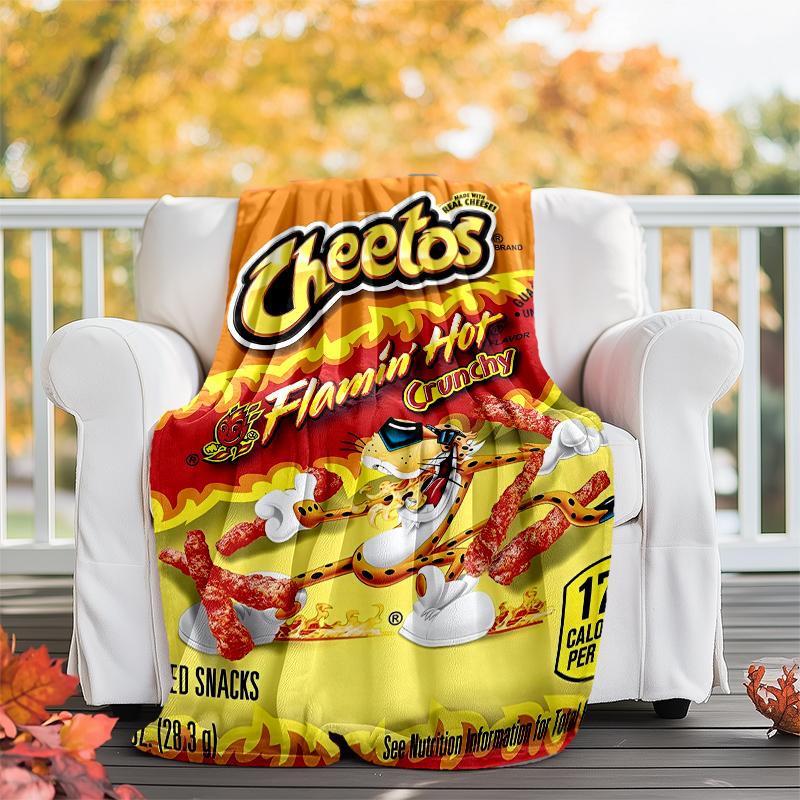 Cheetos Theme Printed Blanket - Perfect for Couch, Bed, Travel & Outdoor Use | Machine Washable, Cozy & Durable.