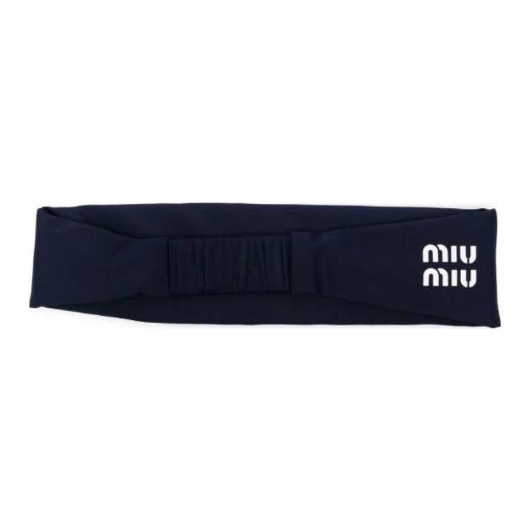 MIU MIU Logo Fabric Headband Women Accessories Navy-Blue 5IH0832C3DF022X
