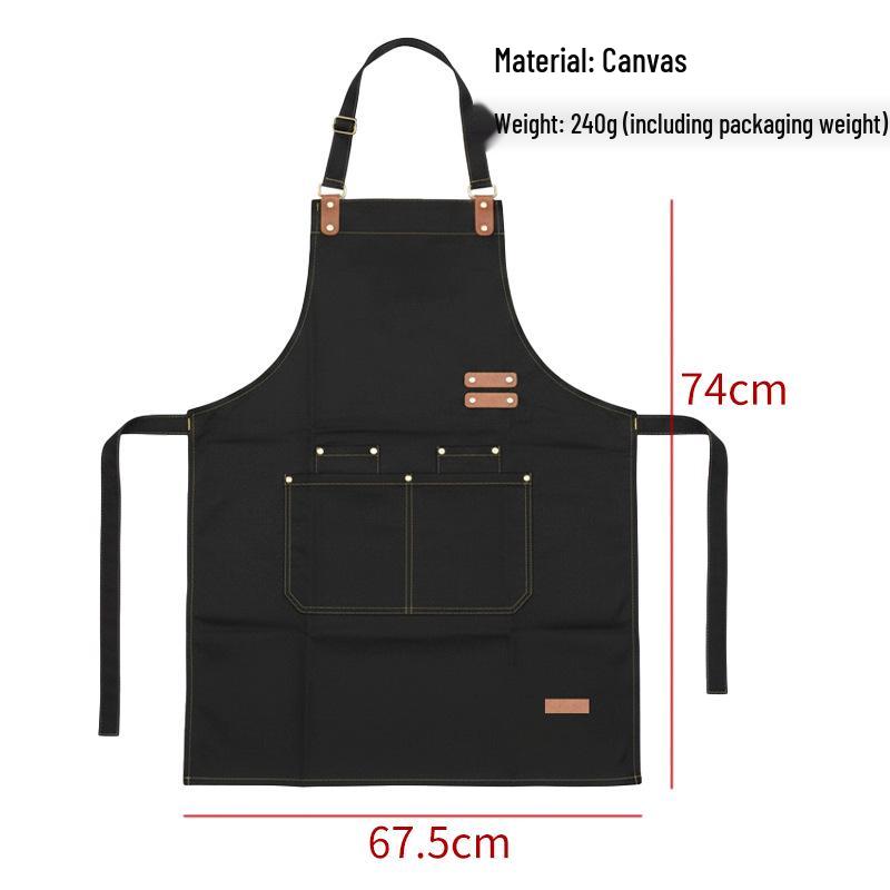 Canvas Denim Hairdresser Apron: Thick, Protective Bib for Perming, Dyeing, and Baking.