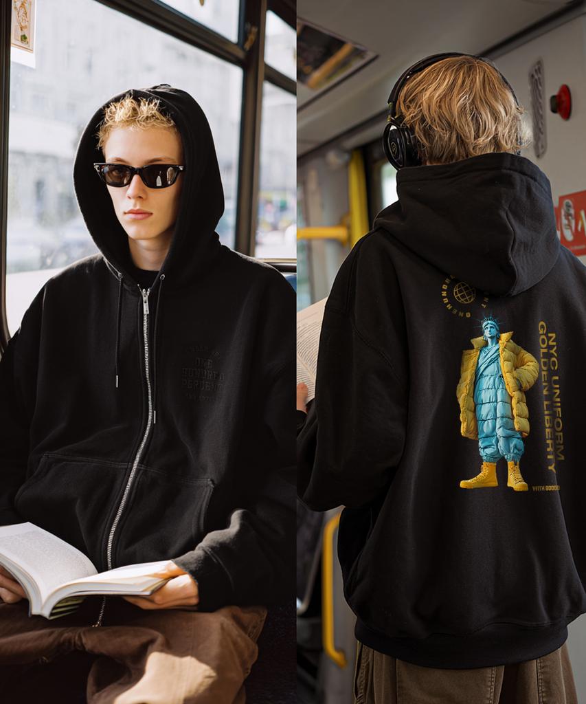 Ohpxgoodd4 B Golden Liberty No. 2 Fleece-Lined Zip-Up Hoodie