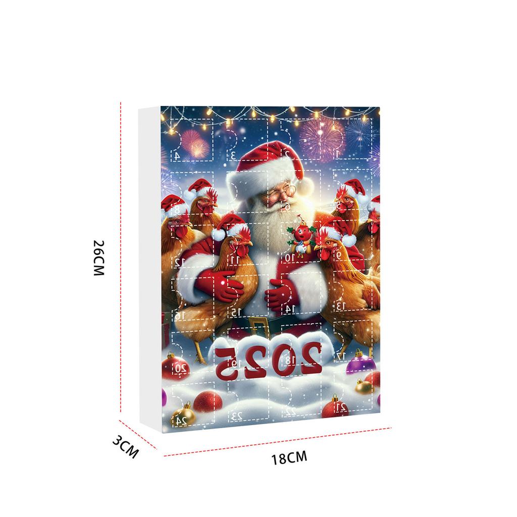 Christmas Countdown Calendar Chicken with Santa Hats Christmas Advent Calendar Christmas Tree Decoration for Kids Xmas Gifts