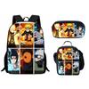 Bedrucktes Dreiteiliges Schüler-Schulranzen-Set, Cartoon-Rucksack, Brottasche, Federmäppchen