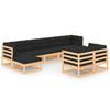 Day and Night - Day and Night Garden Furniture 9 Pieces and Anthracite Cushions Solid Pine Wood