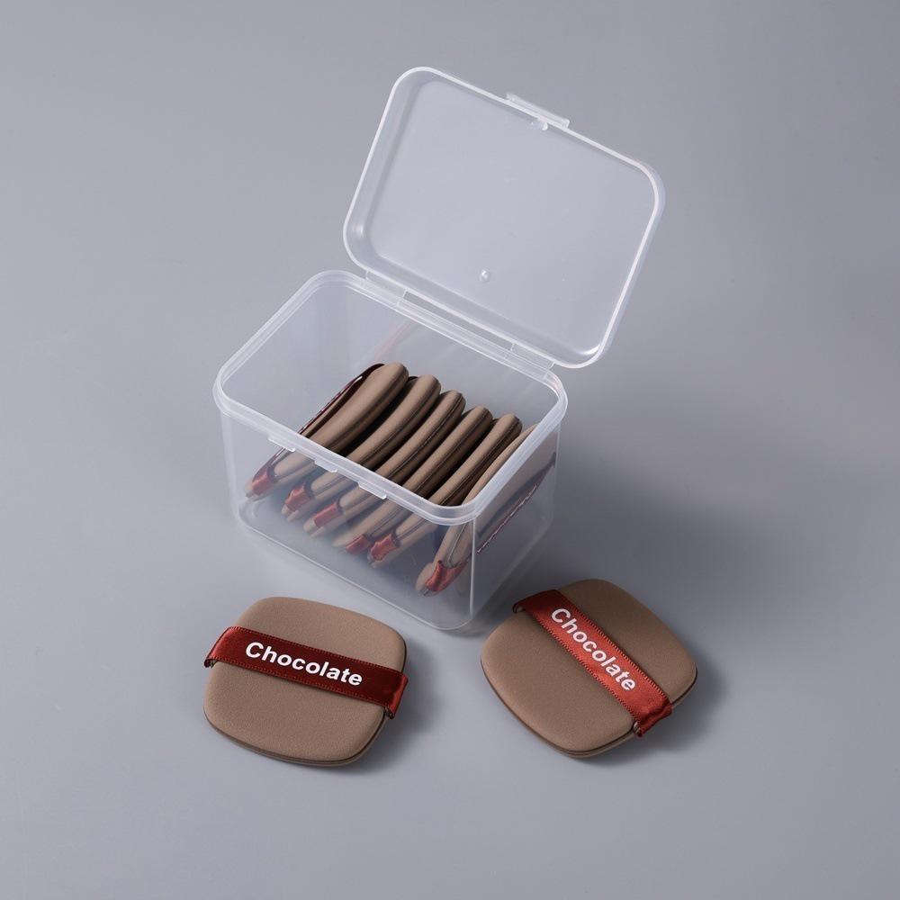 Μαλακό Μπισκότο Σοκολάτας Πούδρα Πουφ: Σφουγγαράκι Μακιγιάζ Διπλής Χρήσης, Ξηρό/Υγρό για Υγρό make-up