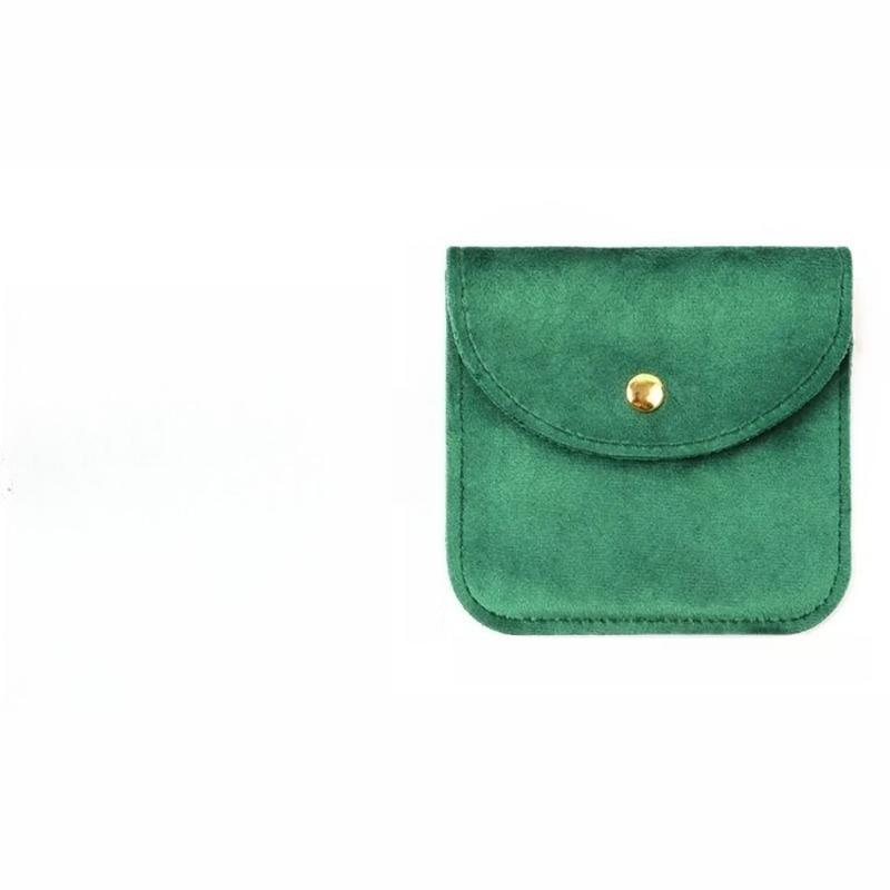 

8x8cm 6 Pack Velvet Jewelry Pouches With Snap Button, Portable Soft Storage Bags For Necklace Bracelet Earring Ring Watch Brooch Jewelry Organizer 1PC 8x8cm темно-зеленого