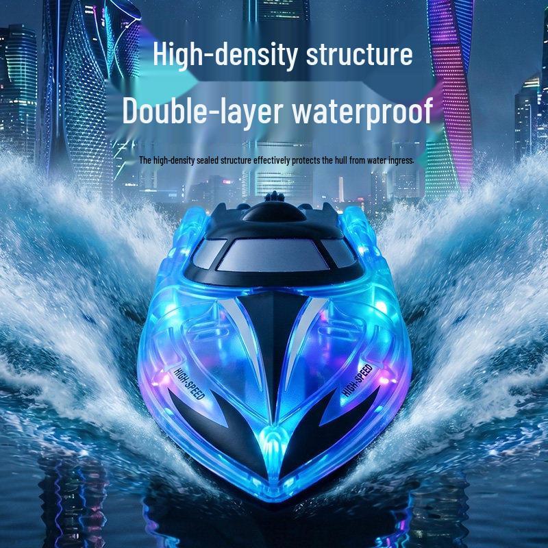 RC Electric Remote Control Speedboat Toy for Kids - Black Technology