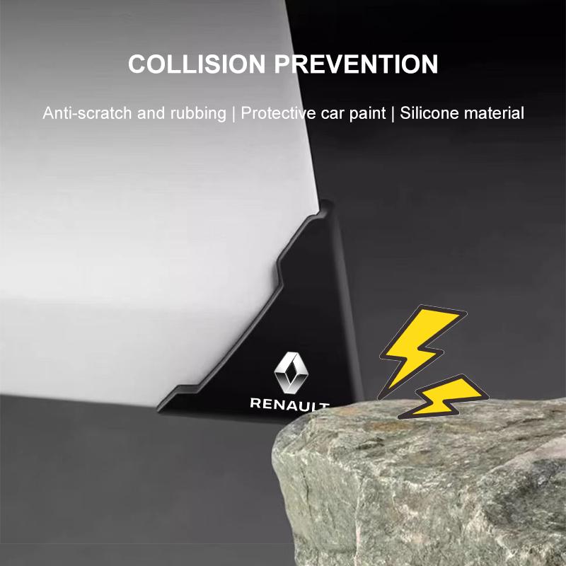 2Pcs Car Door Corner Cover Bumper Crash Anti-Scratch Protection 3D Sticker For Renault Dacia Megane 2 3 Duster Logan Clio 4 Scenic 2 Captur