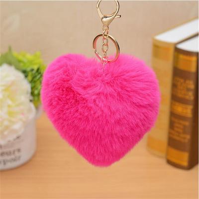 Rabbit Hair Color Love Plush Toys Keychain Pendant Toy Holiday Gift Christmas Gifts for Girls 10Cm