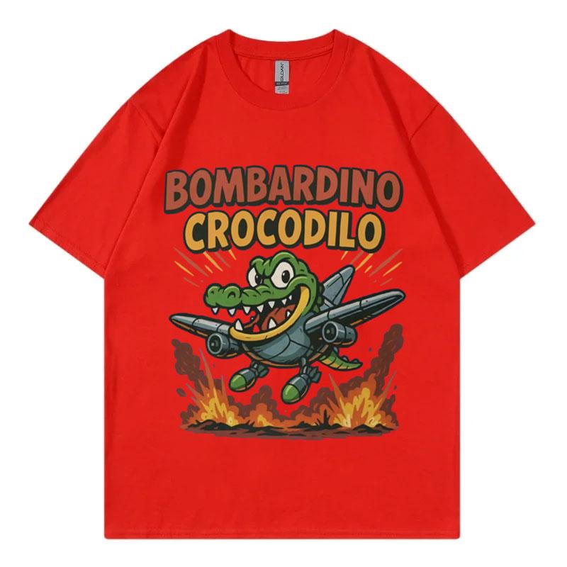Bombardino Crocodilo Meme Graphic T Shirts Fuuny Italian Brainrot Humor Joke Tshirts Mens Womens Fashion Y2k Clothing Tshirt
