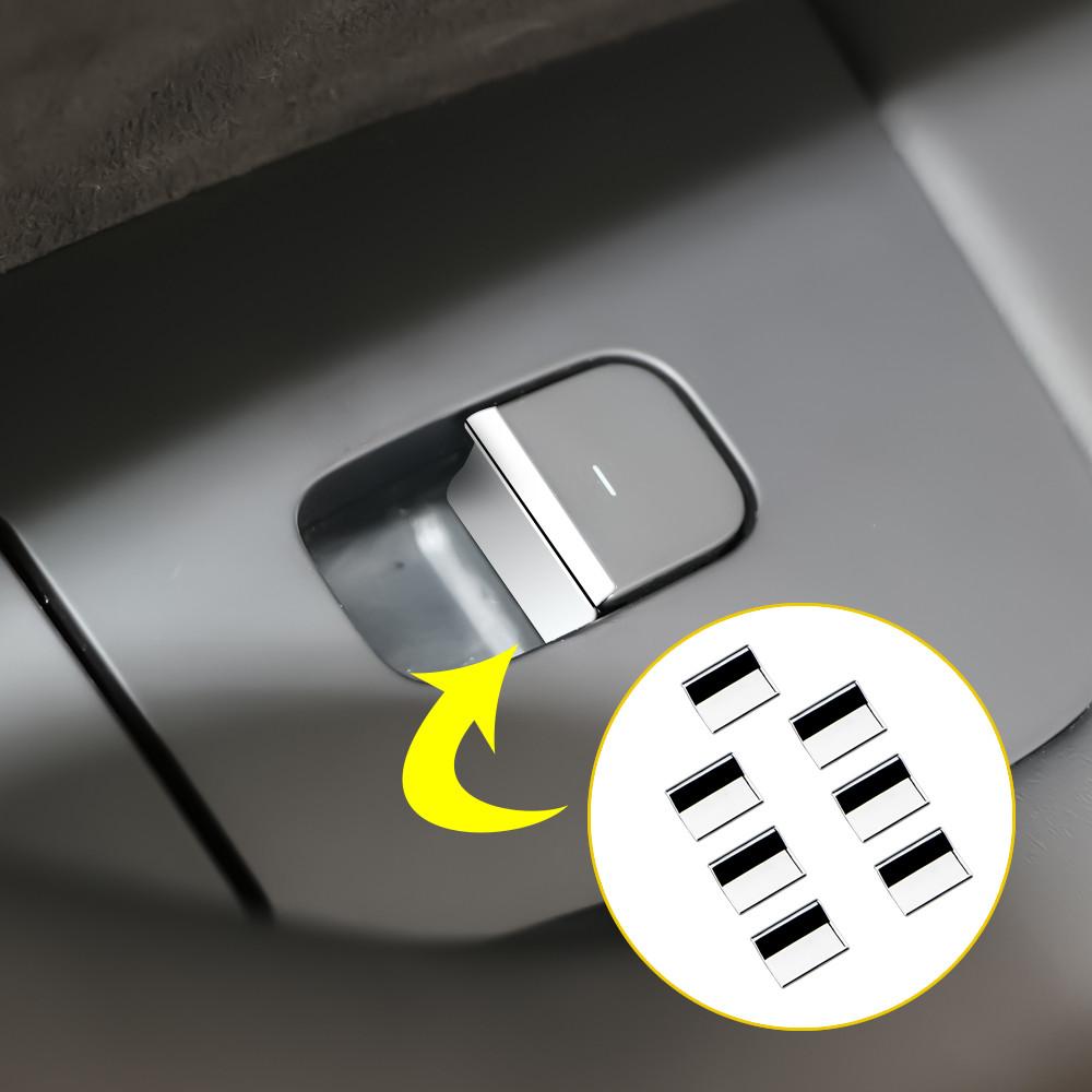 7pcs Window Lift Control Button Cover Trim Stickers for Tesla Model 3 Model Y 2016-2026 Car Interior Windows Lifter ABS Sequins