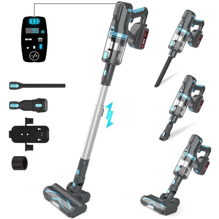 Aspirateur à main UMLO V11, filtration quintuple haute efficacité, nettoyage sur plusieurs types de surfaces bleu-gris