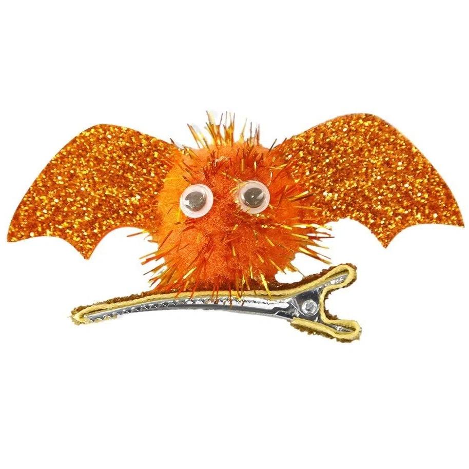 Metallic Woven Halloween Duckbill Clips Barrettes Cosplay Hair Clip Bat Wings Hairpin  School