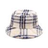 Autumn and Winter New Fisherman's Hat Women's European and American Plaid Pattern Fluffy Basin Hat Outdoor Thermal Visor Tide