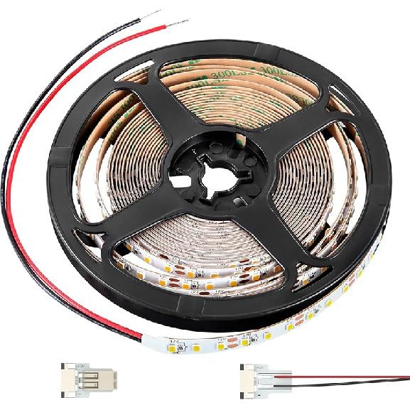RV Flexible LED Strip Light 12V Dimmable Tape Light 16.4 Ft 600 LEDs 2000 Lumen Width 5/16” For Camper Van Motorhome Truck Trailer Interior