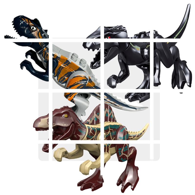 Velociraptor Triceratops Jurassic Dinosaurier Welt Indominus T-Rex Modell Zusammenbauen Pädagogische Bausteine Spielzeug für Kinder Geschenke