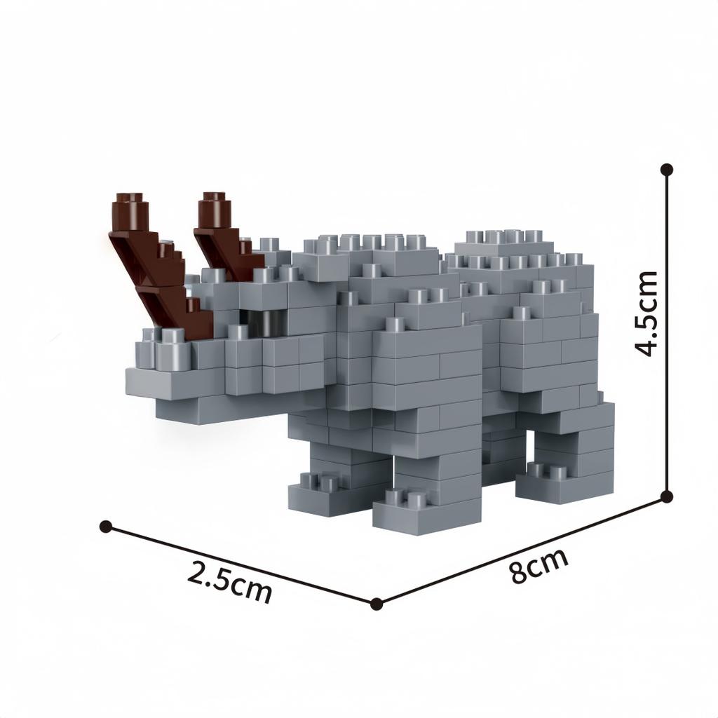 KNEW BUILT 3D Animal Model ElephantHippoLionLeopard Micro Mini Building Block Toys-Create ZooPuzzle AssemblyChristmas Gifts