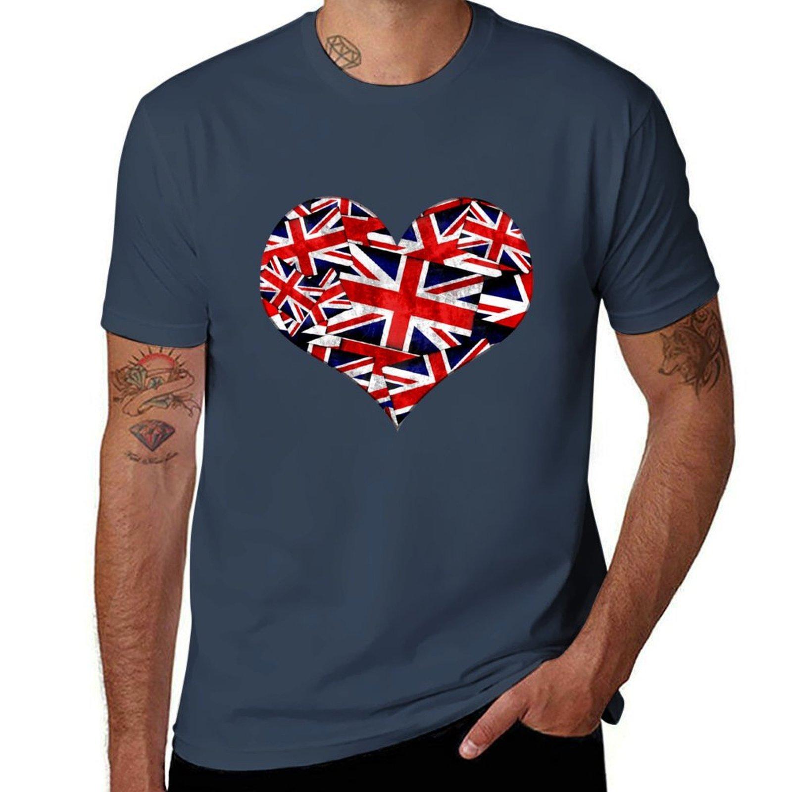 Union Jack British England UK Flag TShirt Large Size Short Sleeve TShirt S