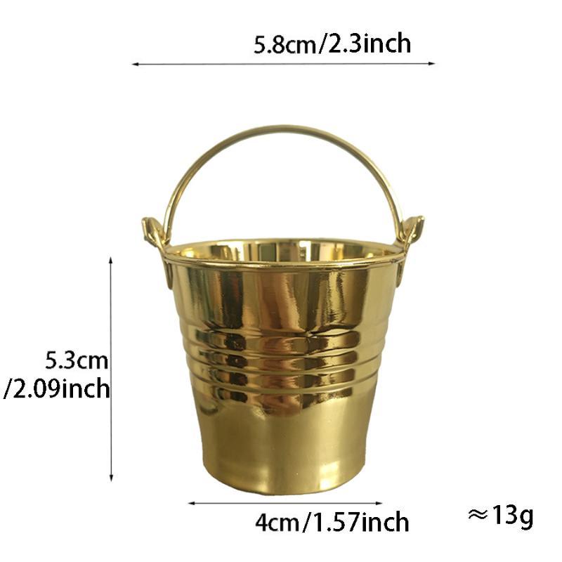 Multifunktionel Isspand i Rustfrit Stål med Håndtag Rund Mini Metalspand Fortykket Bærbar Ølspand Restaurant