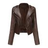 Giacche da donna Rivetti Giacca bomber con cerniera in ecopelle con risvolto Giacca corta da motociclista slim fit Abbigliamento esterno casual da strada