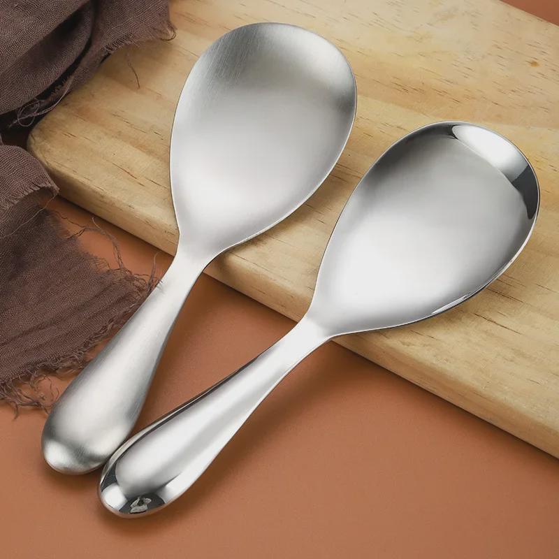 Reislöffel aus antihaftbeschichtetem Edelstahl 304 – großes, dickes Küchenutensil für den Gebrauch zu Hause oder im Hotel