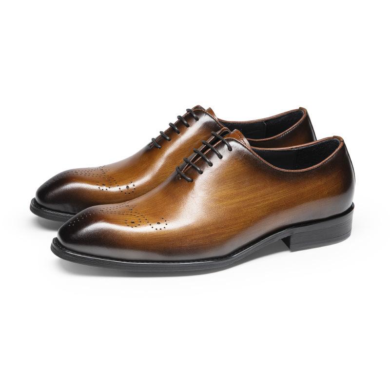 Vintage Italian Mens Wedding Dress Shoes Genuine Leather Handmade Brogue Wingtip Oxford Shoes Black Brown Formal Shoes for Men