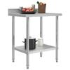 VidaXL Table de travail de cuisine avec dosseret 80x60x93 cm Inox 51187