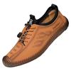 Men's Shoes Spring and Autumn Beef Tendon Sole Lazy Shoes Soft Sole Soft Surface Lace-up Casual Leather Shoes Comfortable Doudou Shoes