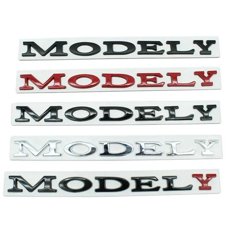 Car Sticker Model Y Logo Sticker for Tesla ModelY Creative Letter Stickers Tail Trunk 3D Zinc Alloy Emblem Badge Styling Car Mod