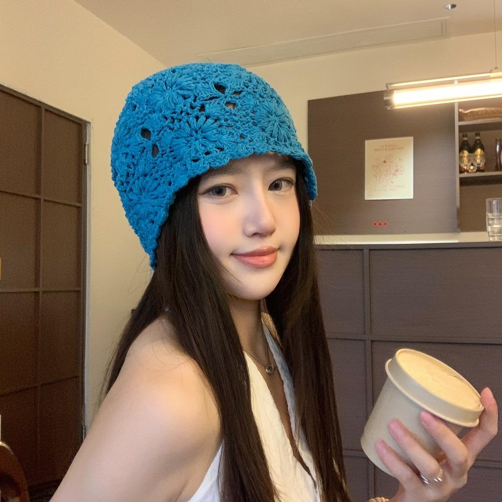 Handmade Hollowed Out Beanie Cap Bohemian Style Knit Cap Cute Ethnic Style Hat  Girls
