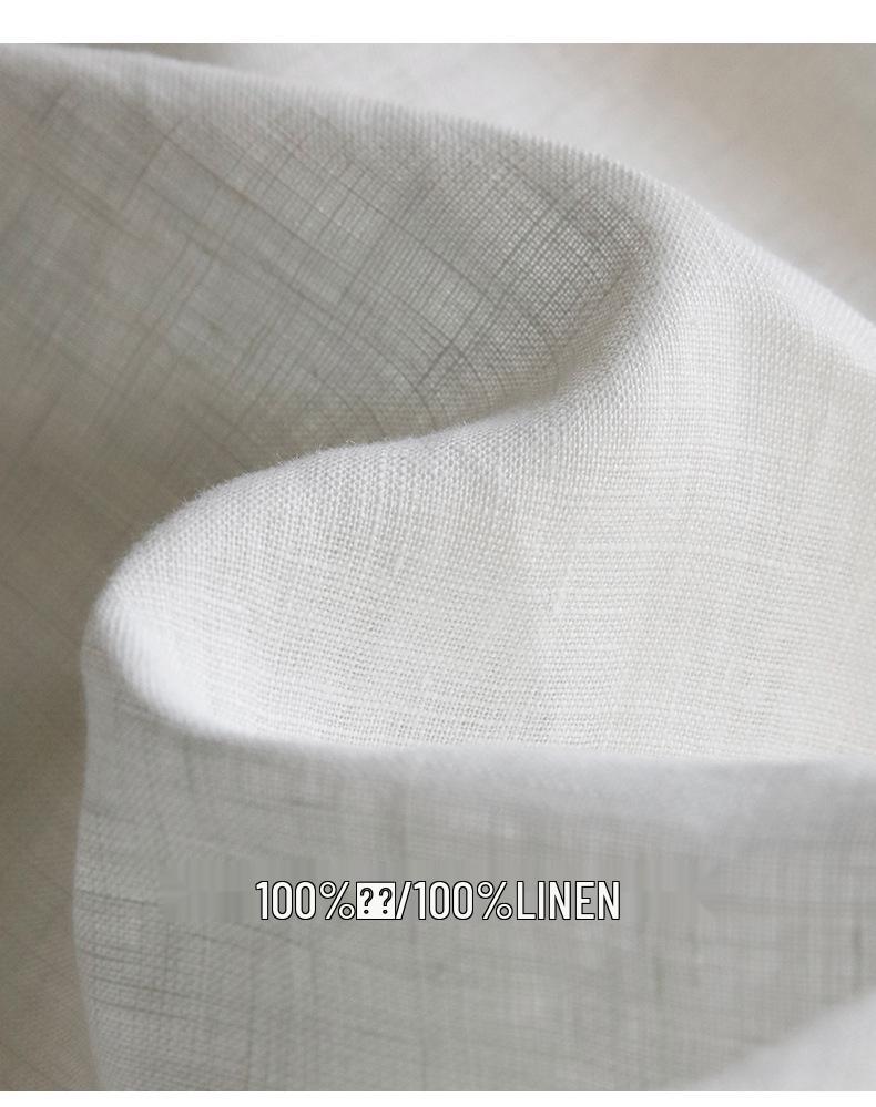 Vintage A-Linien Patchwork Midi-Rock aus reinem Leinen mit elastischem Bund und Schlitz hinten