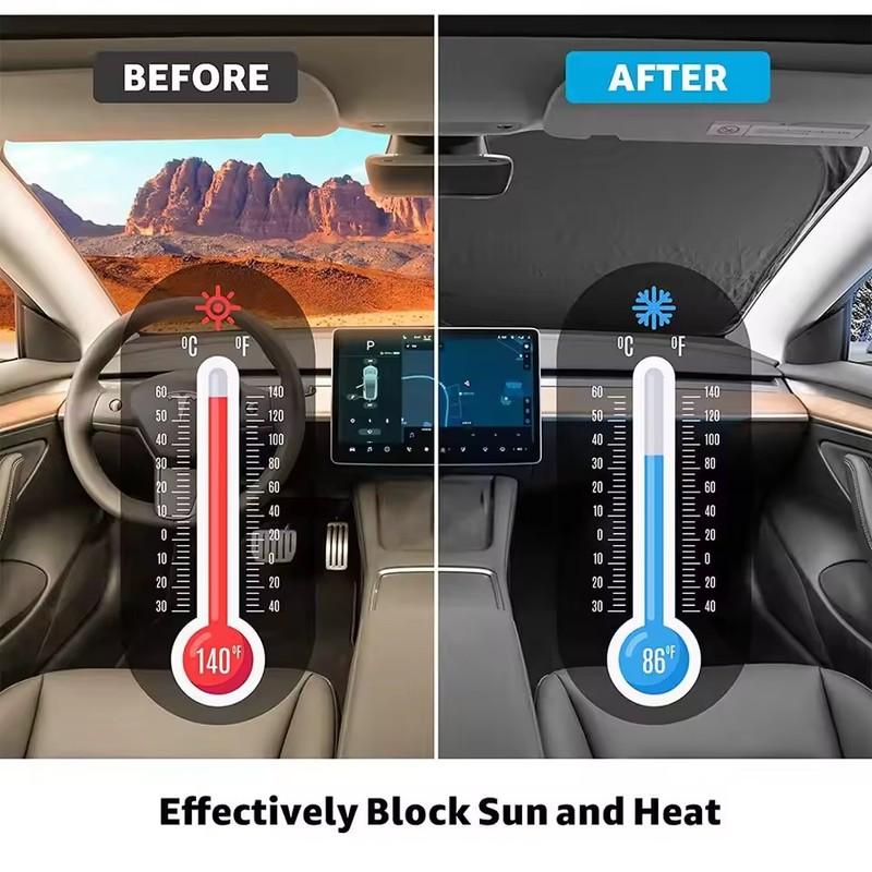 Car Front Windshield Sunshade Heat Insulation Sun Visor Summer Cooling Auto Accessories For Mercedes-Benz EQA 2022~2025 Foldable