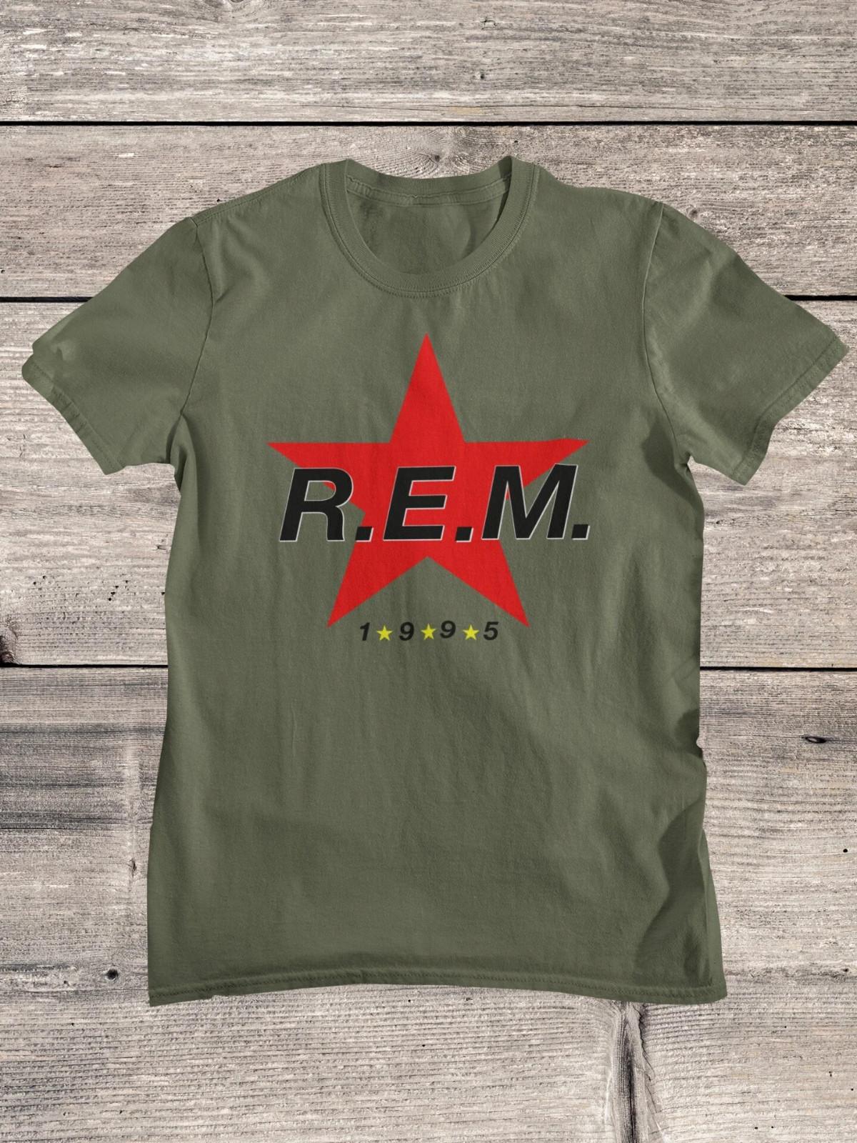 Коллекция REM группа 1995 Тяжелый Хлопок Зеленый Все Размеры Футболка CM325 XXXXL