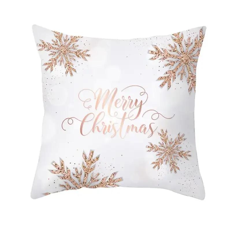 

Санта Клаус Рождественское украшение Принт Узор Наволочка для подушки Домашняя Гостиная Диван Украшение Квадратная Полиэстеровая Подушка 66x66cm бордовый