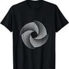 T-shirt Graphique Illusion d'Optique Noir et Blanc Art Spirale de Points