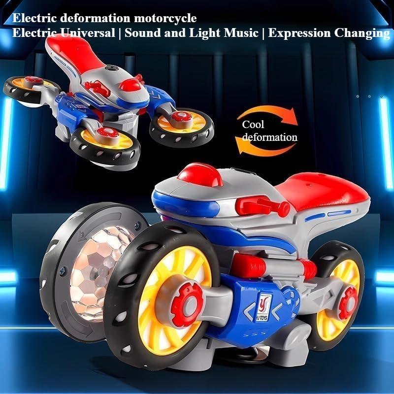Deformation Motorcycle Toy Stunt Rotating Universal Car Toy with Light & Music for Kids Toddler Variant Music Motorcycle Toy