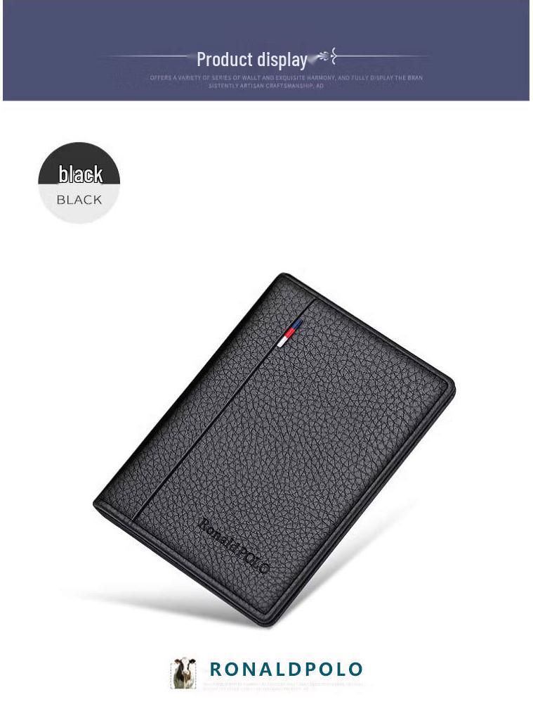 Bozton Paul Men's Ultra-Thin Genuine Leather Card and ID Wallet