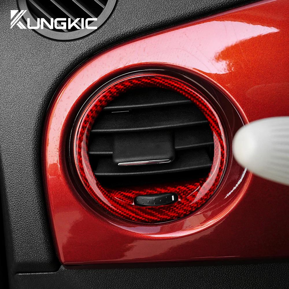 For Abarth 595 2012-2015 Abarth 695 2010-2015 Fiat 500 2008-2015 Real Hard Carbon Fiber LHD RHD Car Inner Air Vent Frame Sticker