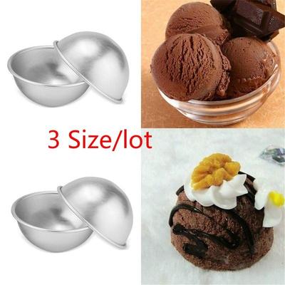 3 Boyut/lot Banyo Bombaları Metal Alüminyum Alaşım Banyo Bombası Kalıbı 3D Top Küre Şekli