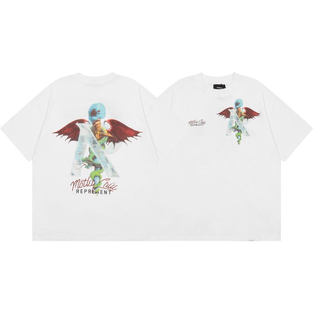 Pure Cotton Letter T-shirt Street  Men And Women  Pattern Printed Casual Tees Y2K Harajuku Gothic Loose Top