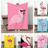 Cute Stuff Flamingo Throw Lightweight 240g Flannel Blanket Soft Skin-friendly for Summer Cooling