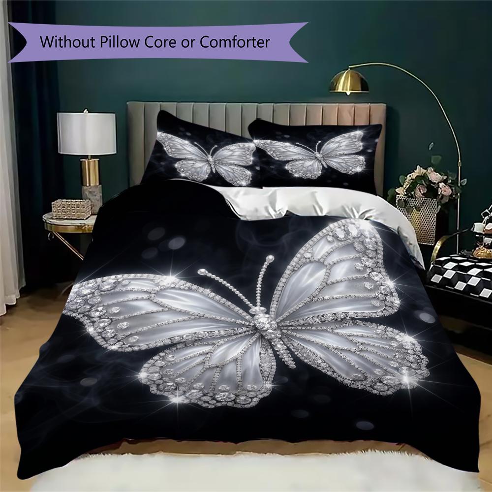 Sparkle Jewel Pattern Bedding uilt Set uilt Cover Pillowcase Home Decoration Birthday Gift (1 * duvet cover + 2 * pillowcase without core)