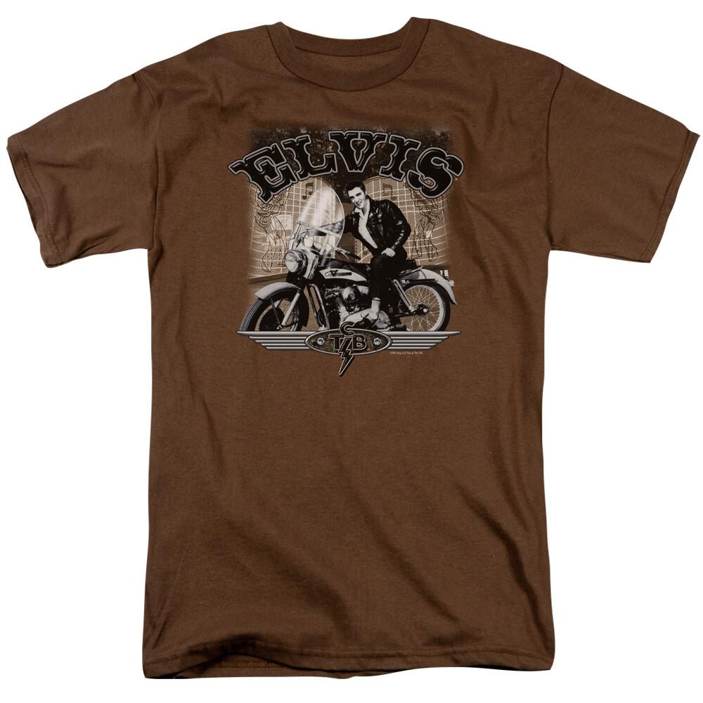 

26 Elvis Presley TCB Cycle T Shirt Mens Licensed The King Tee Coffee Unisex T-Shirt L