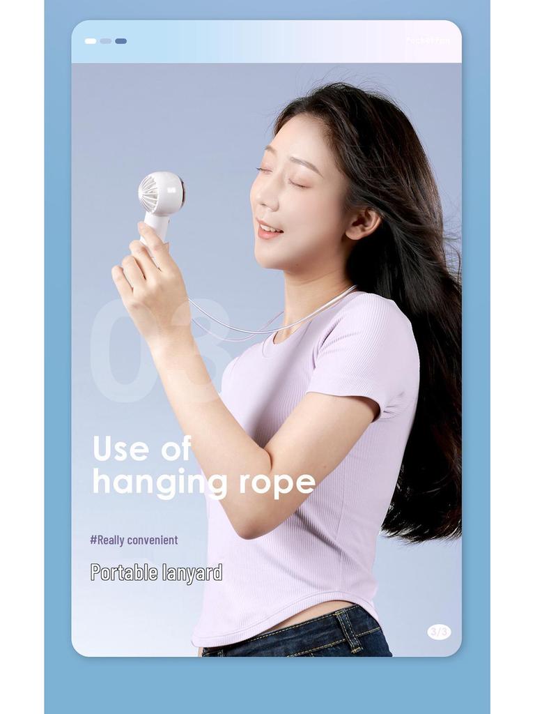 Compact Silent Handheld Fan with Powerful Wind & Long Battery Life