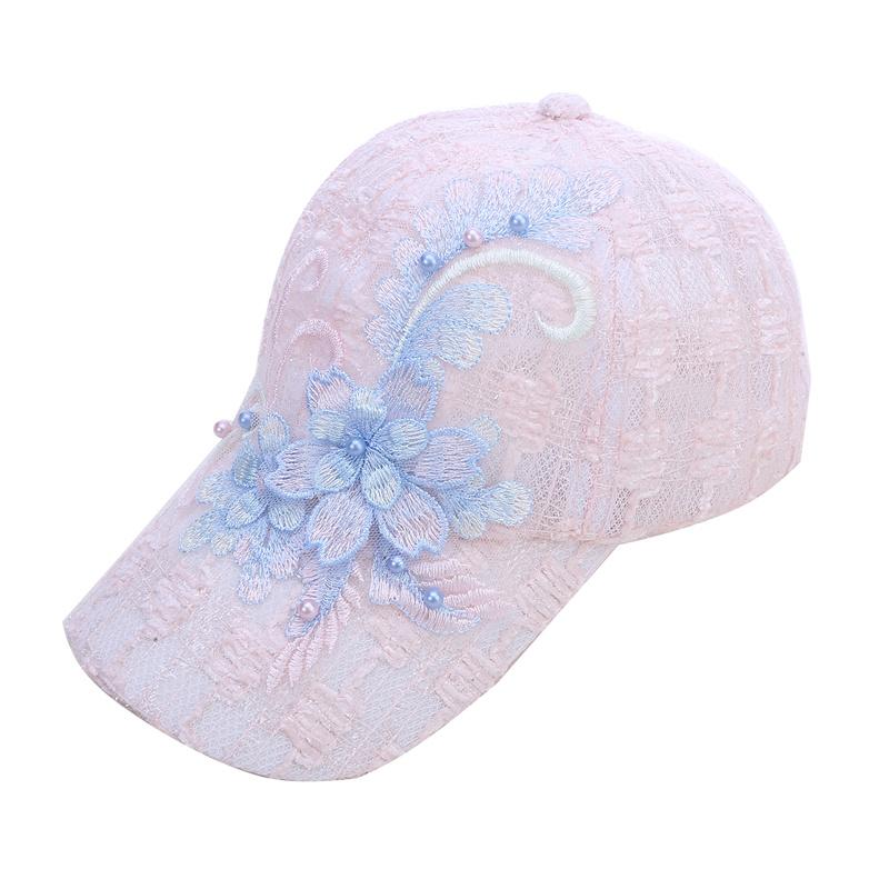 Letní krajkové květiny Prodyšná venkovní sportovní sluneční clona pro ženy muže Módní klobouk Nastavitelná baseballová čepice