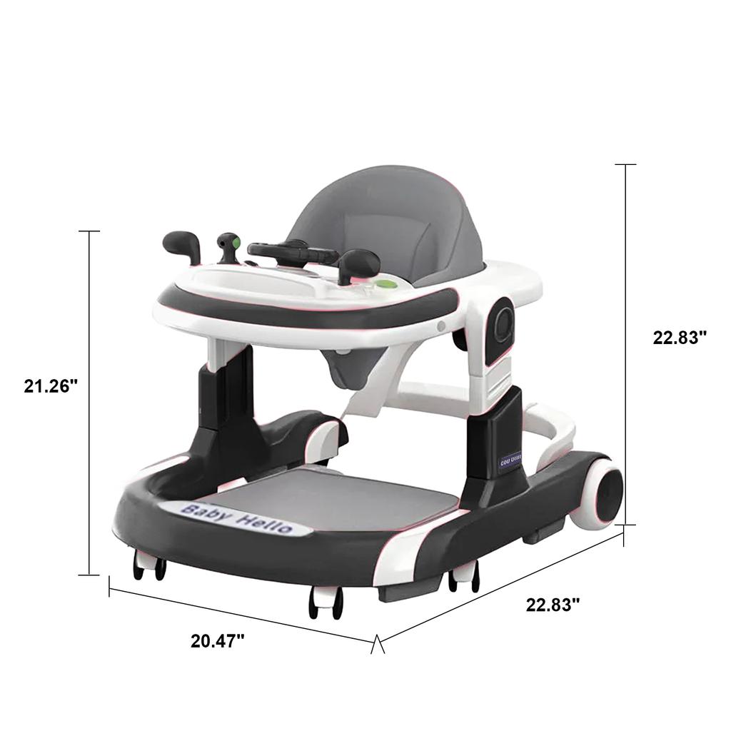 Infant Walker Anti-Rollover Walker With Learning Toy For Infants Multi-Functional Anti-Rollover Foldable 2 In 1 Walker